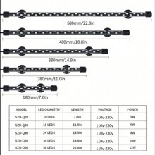 水族箱灯 LED 防水鱼缸夹灯 水下装饰照明 潜水灯 植物生长灯 18-58CM - 彩色 - 查看 8