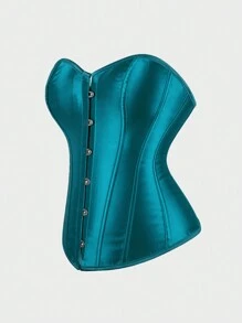 Corset Top Strapless Corset Bodyshaper Bustier Lingerie Satin Lace Up Boned Corset Vintage Corsets For Women - Màu xanh của chim công - Xem 2