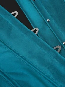 Corset Top Strapless Corset Bodyshaper Bustier Lingerie Satin Lace Up Boned Corset Vintage Corsets For Women - Màu xanh của chim công - Xem 4