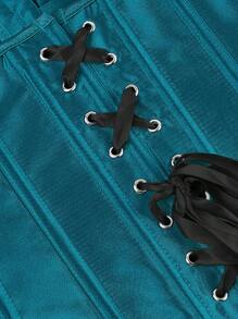 Corset Top Strapless Corset Bodyshaper Bustier Lingerie Satin Lace Up Boned Corset Vintage Corsets For Women - Màu xanh của chim công - Xem 6