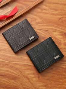 2 chiếc ví da PU ngắn cho nam, họa tiết kẻ caro mềm mại, dung lượng lớn, nhiều ngăn đựng thẻ, có thể đựng được nhiều tờ tiền lớn, túi đựng tiền xu đơn giản, thẻ tín dụng, thẻ ngân hàng, thẻ căn cước, khe cắm ảnh, phong cách công sở, là món quà lý tưởng cho sinh nhật hoặc đối tác, phong cách thời trang trẻ trung và phụ nữ dành cho nam, ví cầm tay, ví nhỏ, ví da nam - Nhiều màu - Xem 3