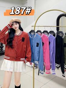 WOMEN'S CORDUROY LETTER SWEATSHIRT