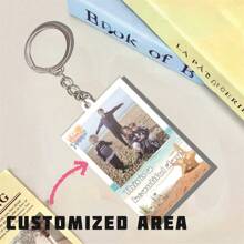1 件定制照片亚克力钥匙扣，创意时尚个性化纪念品礼物，适合周年纪念、度假、节日、生日 - 透明壓克力 - 查看 1