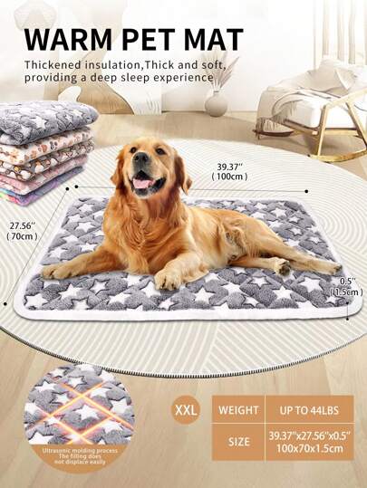 1PC Flannel Thickened Washable Pet Mat Bed Cushion, All Seansons Fluffy Pet Bed And Crate Mat, Breathable Soft And Cozy Pet Blanket For Cats And Dogs, Warm & Comfortable Bed Pad For Pets Indoor And Outdoor, Sit And Sleep Cushion Pet Supplies For Small Medium Large Cats, Small And Medium Dogs