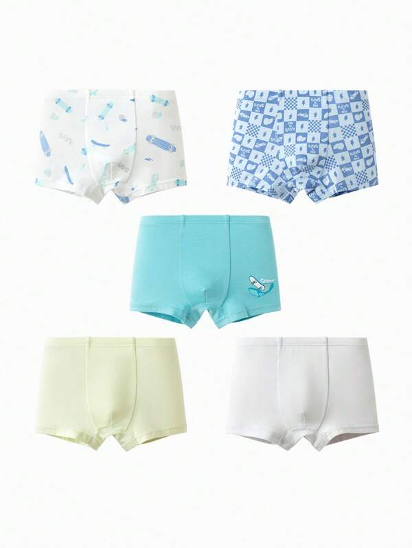 Balabala 5 paquetes de calzoncillos tipo bóxer para niños preadolescentes, suaves y cómodos, nuevos para niños
