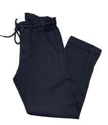 MEN'S TWILL PANTS WITH ELASTIC AND DRAWSTRING WAIST AND KNIFE POCKET - màu đen - Xem 3