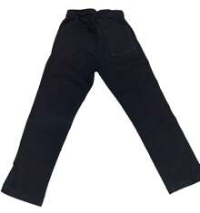 MEN'S TWILL PANTS WITH ELASTIC AND DRAWSTRING WAIST AND KNIFE POCKET - màu đen - Xem 2