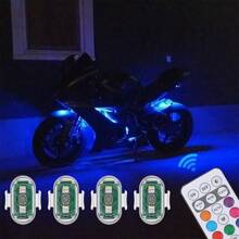4PCS Wireless LED Strobe Lights With Remote Anti-Collision Light USB Charging High Brightness Led Motorcycle Lights For Cars Drone Aircraft Trucks Bike Scooter Night Wraning Flashing Lights