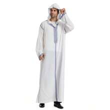 Men's Hooded Long Robe Outerwear - Light Grey - View 2