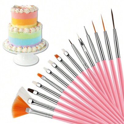 15Pcs/Set Fondant Cake Brush DIY Sugar Craft Baking Decor Tools Pen Brush For Fondant Painting Cookie Decoration Tools