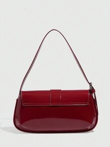 Túi đeo vai/hông vuông nhỏ màu đỏ tía phong cách cổ điển màu đỏ Babe có họa tiết da, đa năng cho bé gái/quý cô, sinh viên, nhân viên văn phòng, người đi làm. Dây đeo vai kép có thể tháo rời, màu đỏ Bordeaux - Màu Đỏ Sâu - Xem 7