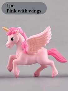 4pcs/Set Colorful PVC Pegasus Cute Model, Cartoon Character & Succulent Plant Assembly Decor, Party Decoration & Gift - Multicolor - View 9