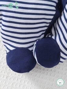 Conjunto de 2 peças de macacão infantil de manga comprida, macacão para meninos com design de barco a vela no oceano outono/inverno