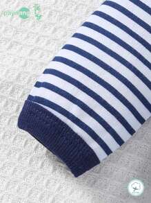 Conjunto de 2 peças de macacão infantil de manga comprida, macacão para meninos com design de barco a vela no oceano outono/inverno