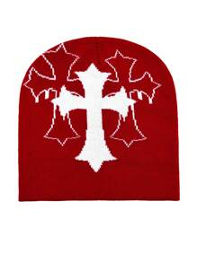 Y2K 男女款提花针织帽，嘻哈风格字母印花保暖腈纶针织帽，时尚街头服饰，秋冬 - A - 查看 10