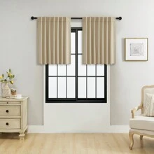 Có sẵn 4 tấm và kích thước 1 tấm/2 tấm Bộ tấm rèm: Rèm cửa có túi/màn che phía sau, có kẹp, rèm cách nhiệt màu trơn cản sáng cho phòng khách, văn phòng, phòng ngủ, nhà bếp, nhiều không gian khác nhau - Màu be - Xem 35