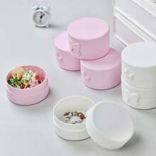 1pc Living Room Bedroom Bow Jewelry Storage Box Plastic Box Desktop Storage Box Organizing Accessories Storage Hair Clip Portable Dustproof Box Small Items Miscellaneous Storage Couple Style - Multicolor - View 4