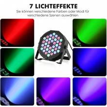 OYAJIA 1er Pack LED Par Strahler 36 LED Bühnenlicht Partylicht RGB DMX512 mit Fernbedienung,Discolicht Scheinwerfer Beleuchtung Moving Head für Stage DJ Party Show Bar Halloween Weihnachten