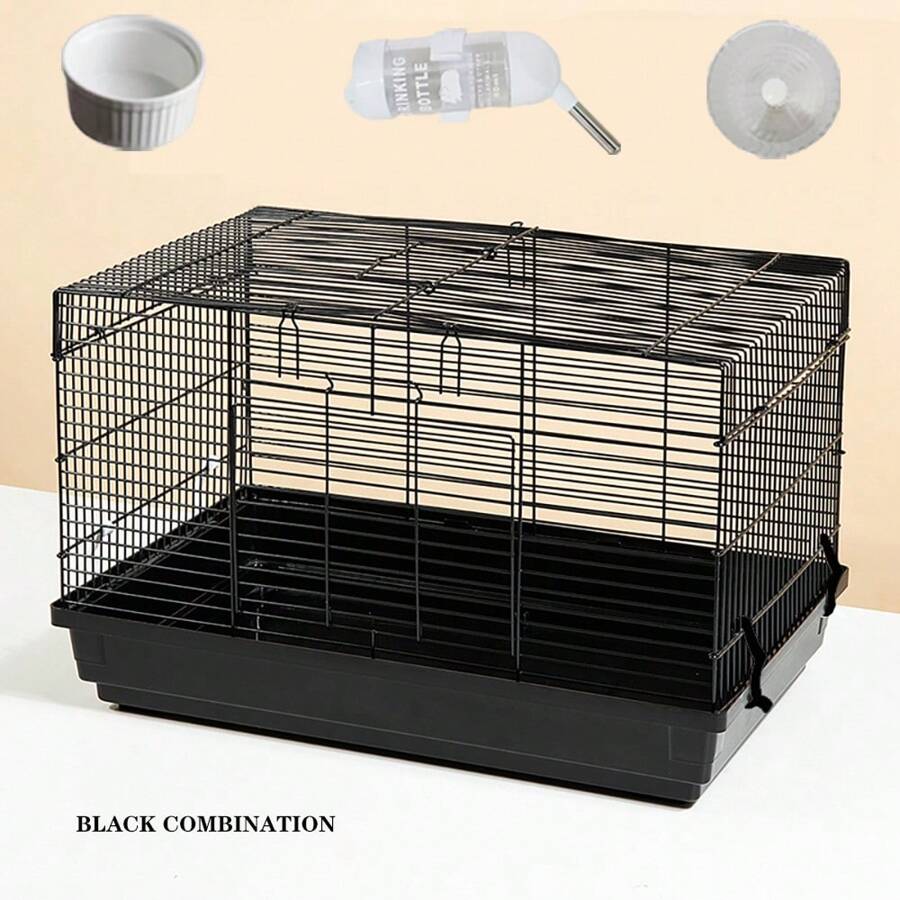 Large Hamster Cage 4pcs/Set, DIY Cage, Suitable For Hamsters, Gerbils, Mice, Rats, Guinea Pigs, Rabbits, Chinchillas And Other Small Animals. - 黑色 - 查看 1