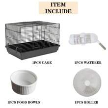 Large Hamster Cage 4pcs/Set, DIY Cage, Suitable For Hamsters, Gerbils, Mice, Rats, Guinea Pigs, Rabbits, Chinchillas And Other Small Animals. - 黑色 - 查看 4
