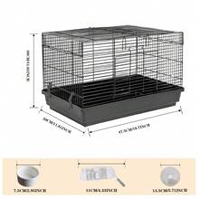 Large Hamster Cage 4pcs/Set, DIY Cage, Suitable For Hamsters, Gerbils, Mice, Rats, Guinea Pigs, Rabbits, Chinchillas And Other Small Animals. - 黑色 - 查看 6