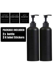 WCIC 500ml/16.9oz 哑光黑色高乳液瓶（带塑料泵）、皂液器浴室套装、可再填充洗发水和护发素瓶、带贴纸的空塑料皂液器（用于护发素/洗发水/沐浴露）、按压泵式洗碗皂液器（适用于厨房浴室），（打孔安装支架/乳液瓶/标签） - 彩色 - 查看 17