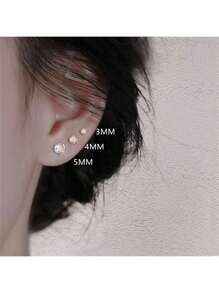 2 Stücke 925 Sterling Silber Multi-Farbige Kubische Zirkonia Ohrstecker, Funkelnde Kubische Zirkonia Ohrringe geeignet für den täglichen Gebrauch