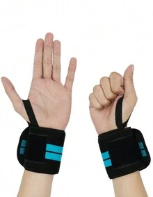 VENATUS Muñequeras Premium Soporte Muñecas Gym Crossfit Tipo Venda - Azul - Ver 1