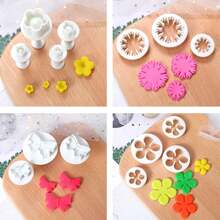 33Pcs Fondant Cake Cookie Plunger Cutter Sugarcraft Flower Leaf Butterfly Heart Shape Decorating Mold DIY Tools, Valentine's Day Party, Home Decor, Home Gifts - White - View 7