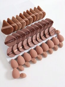化妆工具 5/10/20/30/60 件套装，粉底混合美容海绵，完美液体、乳霜和粉末，多色化妆海绵，无乳胶干湿粉底化妆海绵，适合所有皮肤类型。由超柔软天鹅绒制成，专为轮廓、眼睛和角落设计，化妆海绵粉底混合容器。包括气垫粉扑、非乳胶混合海绵和用于液体粉底、粉末、遮瑕膏的化妆海绵。 - 彩色 - 查看 7