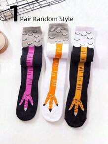 3 pares/1 par de Medias de compresión sobre la rodilla con estampado de pata de pollo, divertidas, para niñas y adolescentes, cálidas, aptas para disfraces de vacaciones, Navidad, Halloween, gran regalo para niñas, niños, mamás, papás, ropa de invierno para niñas/niños, regalos navideños