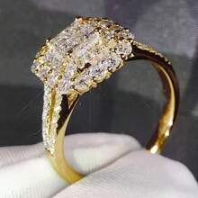 1 szt. Moda damska wszechstronny pierścionek z cyrkonią sześcienną