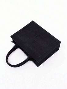 1/2/3/4/5/6/8pcs/SetBlack Linen Handbag Tote, Can Be Diy Designed To Stimulate Imagination, Simple And Elegant, Personalized Bridesmaid Wedding Gift Bag, Makeup Bag, Travel Simple Storage Bag, Solid Color Cosmetics Wallet, Large Capacity Travel Makeup Bag