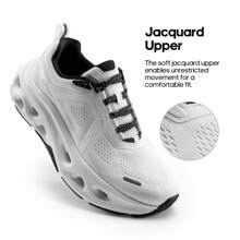Men's Comfortable & Breathable Walking Running Tennis Shoes Nighttime Visibility MovePropel Athletic Gym Workout Jogging Cross Training Fashion Sneakers - 白色 - 查看 3