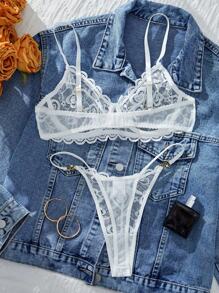 Sexy Lingerie1 Set Of White Lace Lingerie Set