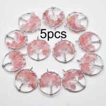 5pcs/set Creative Tree Detail Round DIY Pendant For Women For DIY Jewelry Making - Multicolor - View 17