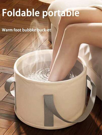 1 件足浴盆，带温控和泡泡功能的便携式足浴桶，家庭水疗的理想选择。可折叠足浴盆，用于泡脚，带手柄的便携式足浴盆袋，用于旅行露营的洗脸盆，用于商店户外旅行的足浴桶，用于旅行、运动、户外的身体护理