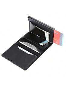 RFID Blocking Card Holder, Unisex Bounce Metal Card Holder Minimalist Wallet Purse For Men