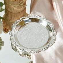 4 peças/1 conjunto Prato de Bolo de Metal, Bandeja de Chá da Tarde, Pastelaria, Porta-copos de Sala de Estar Doméstica, Prato de Lanche, Prato de Frutas, Prato de Armazenamento de Joias, Ornamentos, Cozinha, Presente de Natal