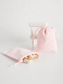 30pcs Pink Velvet Drawstring Bags, Jewelry Gift Packaging Pouches Back To School - Multicolor - View 6