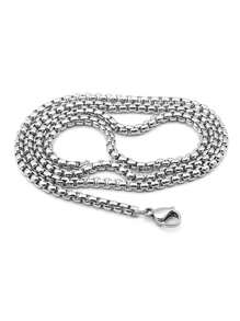 1pc 2mm Minimalist Stainless Steel Necklace, Unisex DIY Accessory Suitable For Any Occasion