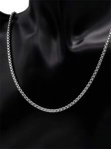1pc 2mm Minimalist Stainless Steel Necklace, Unisex DIY Accessory Suitable For Any Occasion