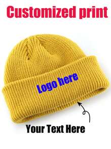 Cappello senza visiera in maglia monocromatico (unisex), cappello lavorato a maglia per la protezione delle orecchie, personalizzabile con logo, adatto per l'autunno e l'inverno