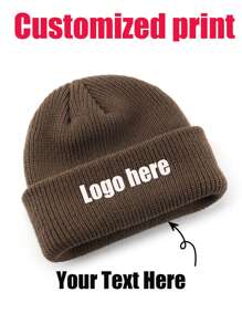 Cappello senza visiera in maglia monocromatico (unisex), cappello lavorato a maglia per la protezione delle orecchie, personalizzabile con logo, adatto per l'autunno e l'inverno