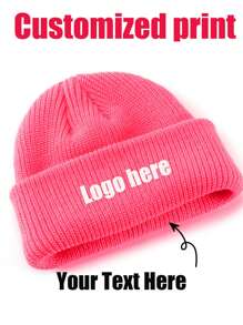 Cappello senza visiera in maglia monocromatico (unisex), cappello lavorato a maglia per la protezione delle orecchie, personalizzabile con logo, adatto per l'autunno e l'inverno