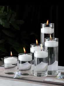 1 套玻璃烛台，浮动烛台，欧式情人节浪漫烛台，适用于烛光晚餐、生日派对、酒店宴会、婚礼，可放置浮动蜡烛，装饰、房间装饰、家居装饰、礼物