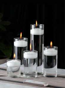1 套玻璃烛台，浮动烛台，欧式情人节浪漫烛台，适用于烛光晚餐、生日派对、酒店宴会、婚礼，可放置浮动蜡烛，装饰、房间装饰、家居装饰、礼物