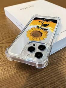 Apple 1pc TPU Thickened Anti-Drop Sunflower Printed Phone Protective Case, Compatible With IPhone11, 12, 13, 14, 11 Pro Max, 12 Pro Max, 13 Pro Max, 14 Pro Max, XR, 15, 15 Pro, 15 Pro Max, 16, 16 Pro, 16 Pro Max, And Galaxy A05/A15/A25/A35/A53/A54/A55/S23/S24 Ultra