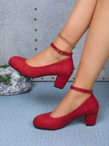 Professional Commuter Versatile High Heel Shoes, New Arrival Quality Round Toe Stilettos, Fashionable Soft Leather Work Dress Pumps, Comfortable Thick Heel Office Formal Shoes For Women