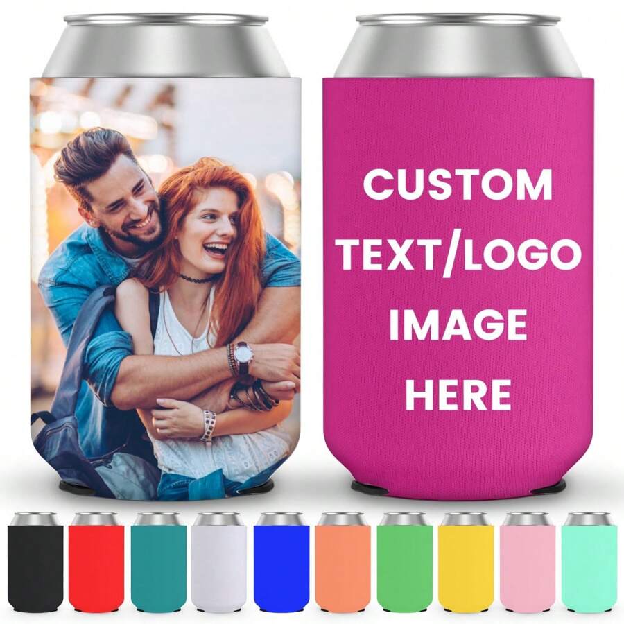 Fundas personalizadas para latas de 1 paquete, refrigerantes de neopreno aislados personalizados a granel con logotipo, imagen, texto, refrigerantes plegables para latas para bodas, fiestas de cumpleaños, botellas de agua, multifuncionales, decorativos, antihongos, reutilizables, adorables, de alta calidad, lindos, modernos, personalizados, únicos, regalos ideales para él, regalos ideales para ella, novia, familia, amigos, hijo, estudiantes, trabajadores, niños, comedor, baño, sala de estar, dormitorio, oficina, salón de té, escuela, hogar